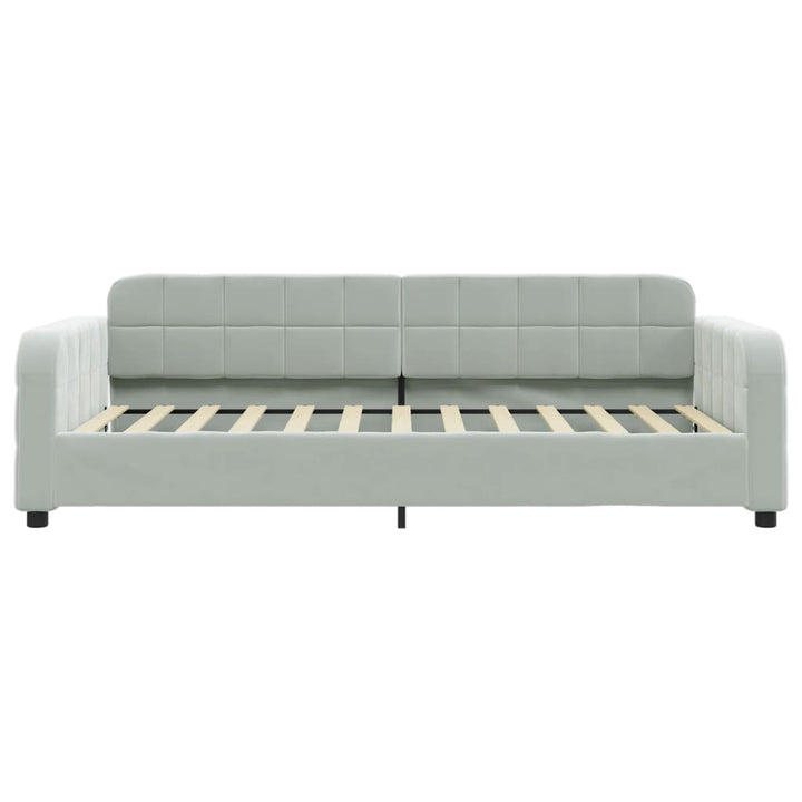 daybed 80x200 cm velour lysegrå