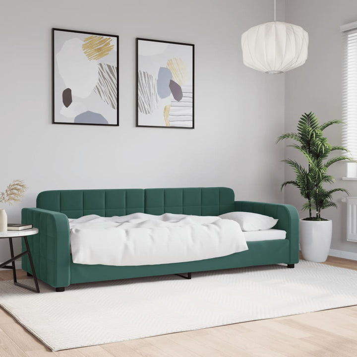 daybed 80x200 cm velour mørkegrøn