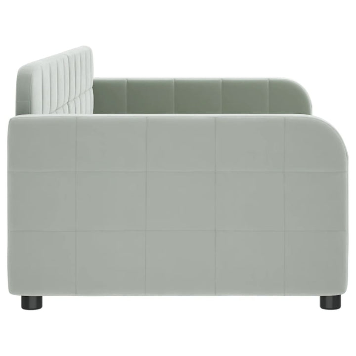daybed 90x200 cm velour lysegrå