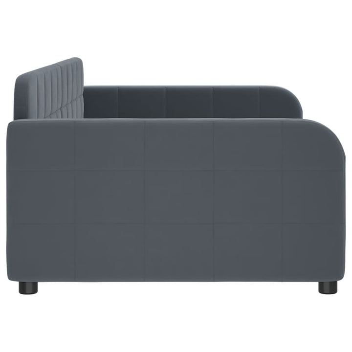 daybed 90x200 cm velour mørkegrå