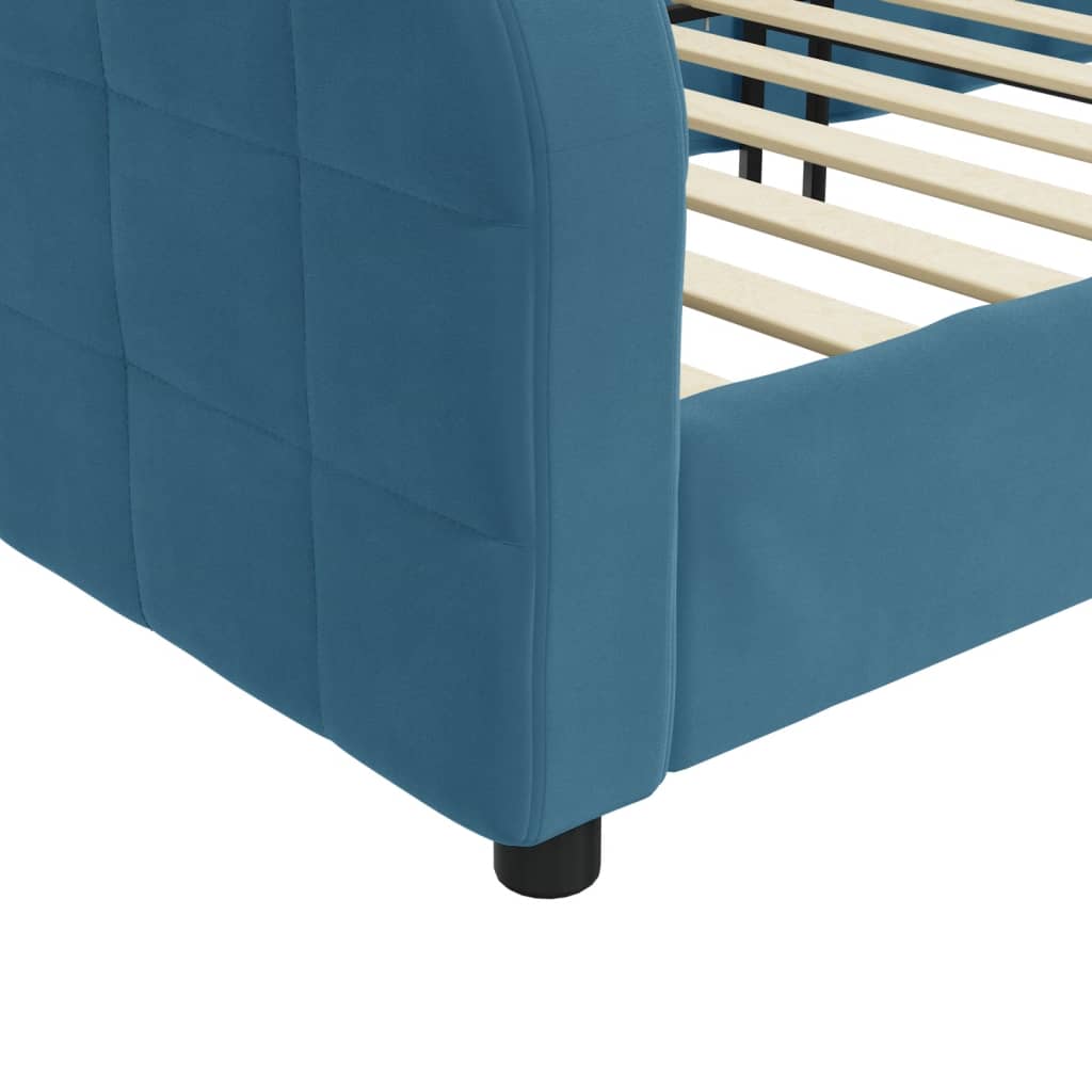 daybed 100x200 cm velour blå