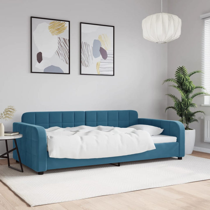 daybed 100x200 cm velour blå