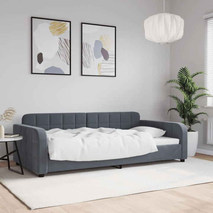 daybed 100x200 cm velour mørkegrå