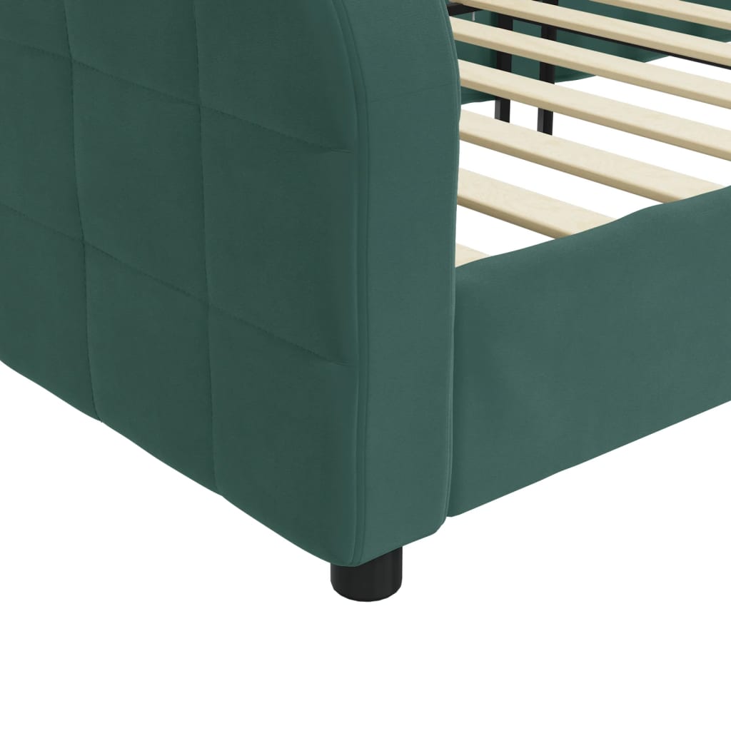 daybed 100x200 cm velour mørkegrøn