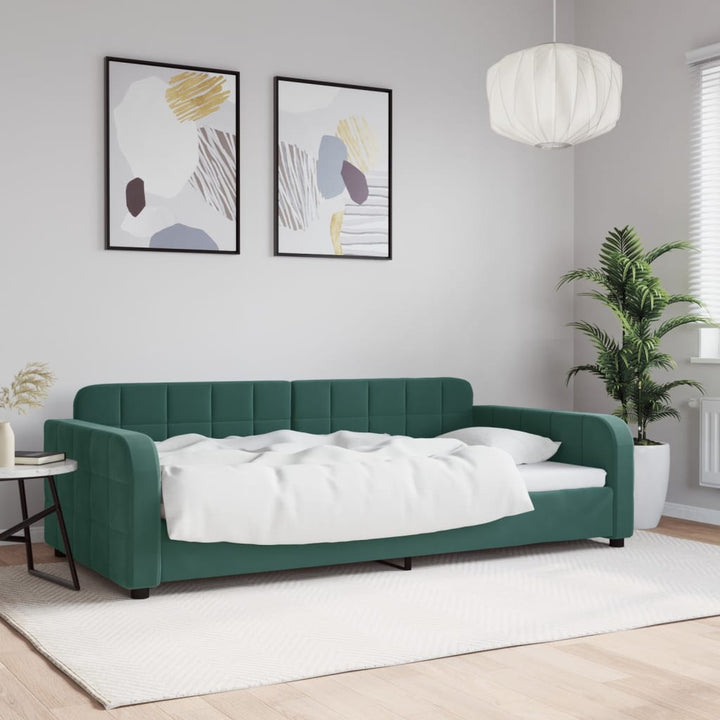 daybed 100x200 cm velour mørkegrøn