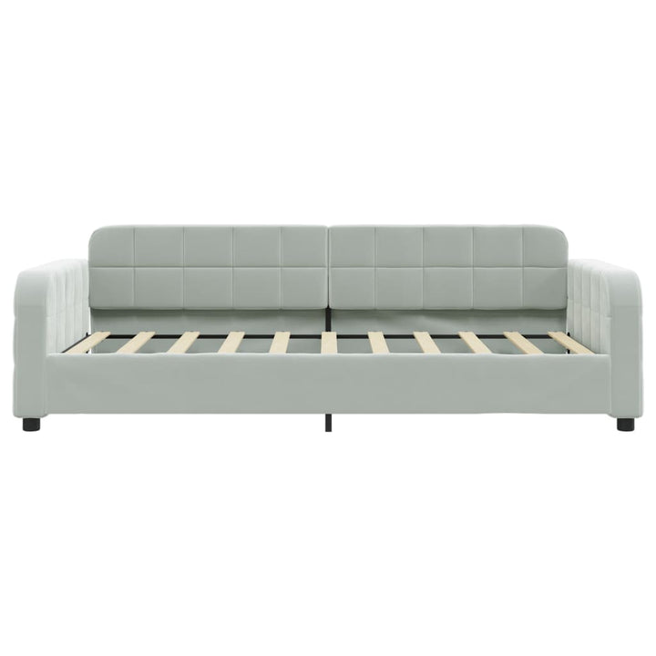 daybed 90x190 cm velour lysegrå