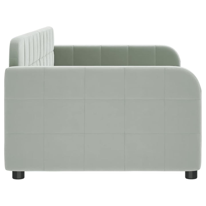 daybed 90x190 cm velour lysegrå
