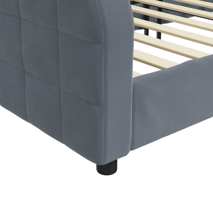 daybed 90x190 cm velour mørkegrå