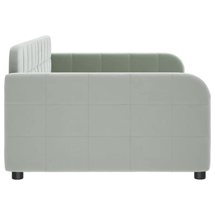 daybed 100x190 cm velour lysegrå