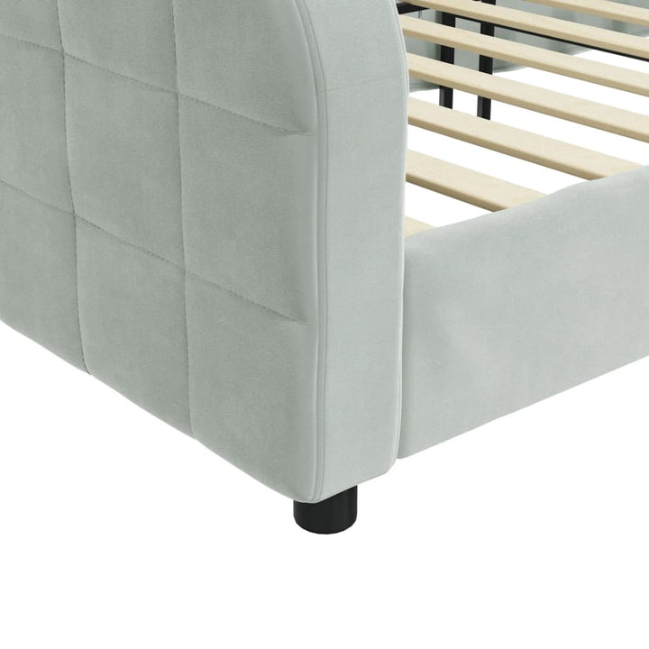daybed 100x190 cm velour lysegrå