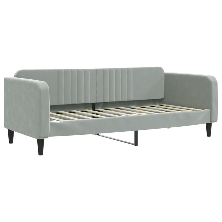 daybed 80x200 cm velour lysegrå