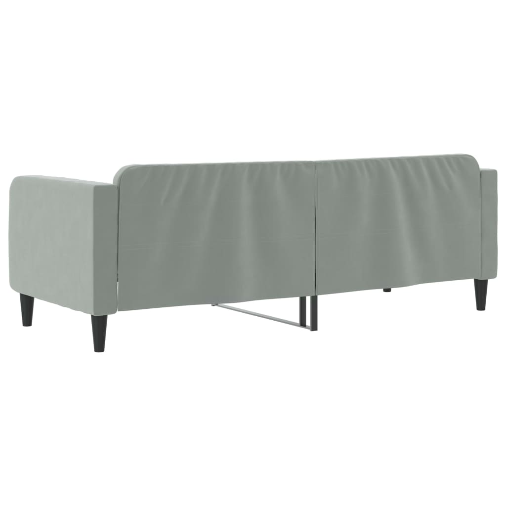 daybed 80x200 cm velour lysegrå