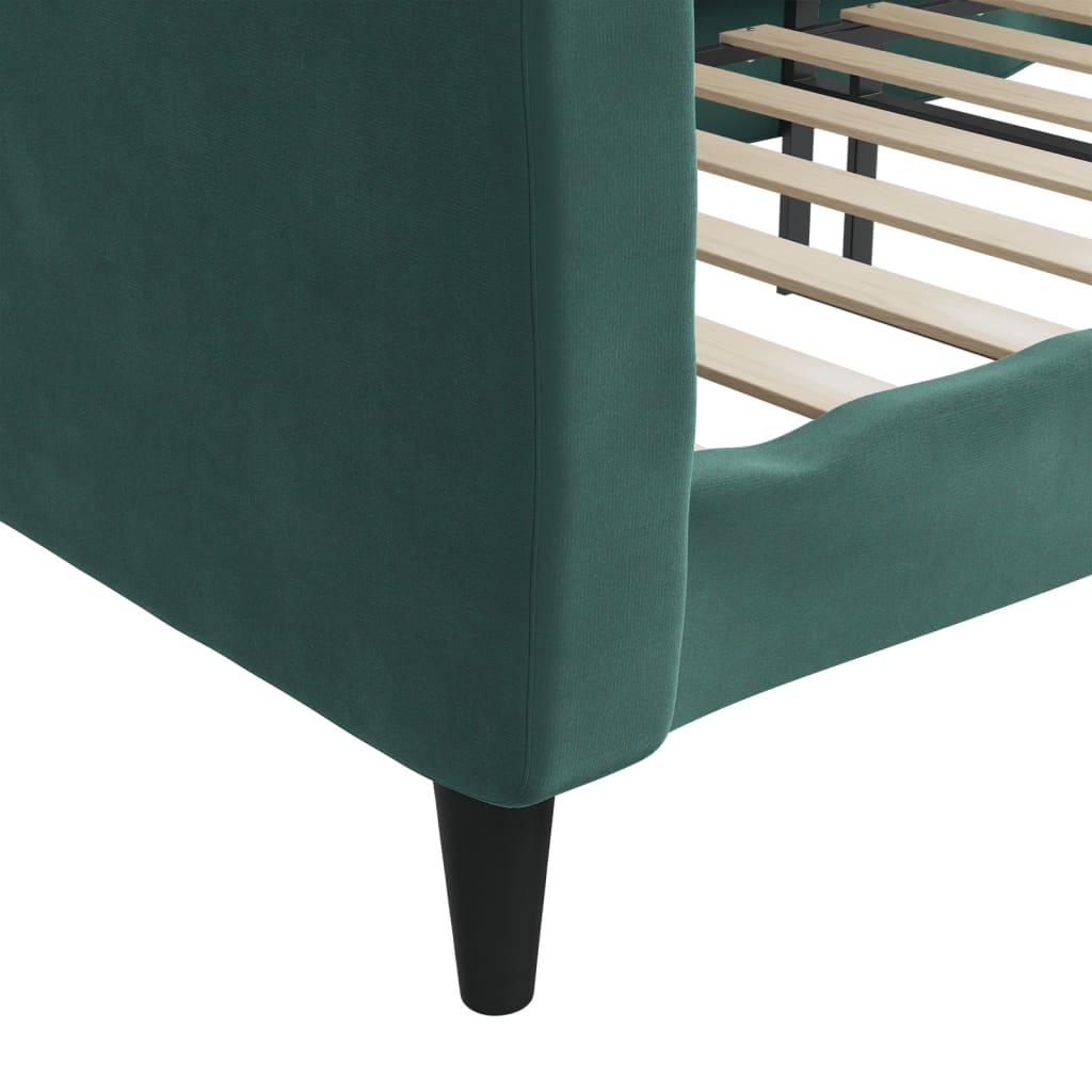 daybed 80x200 cm velour mørkegrøn