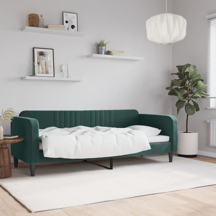 daybed 80x200 cm velour mørkegrøn