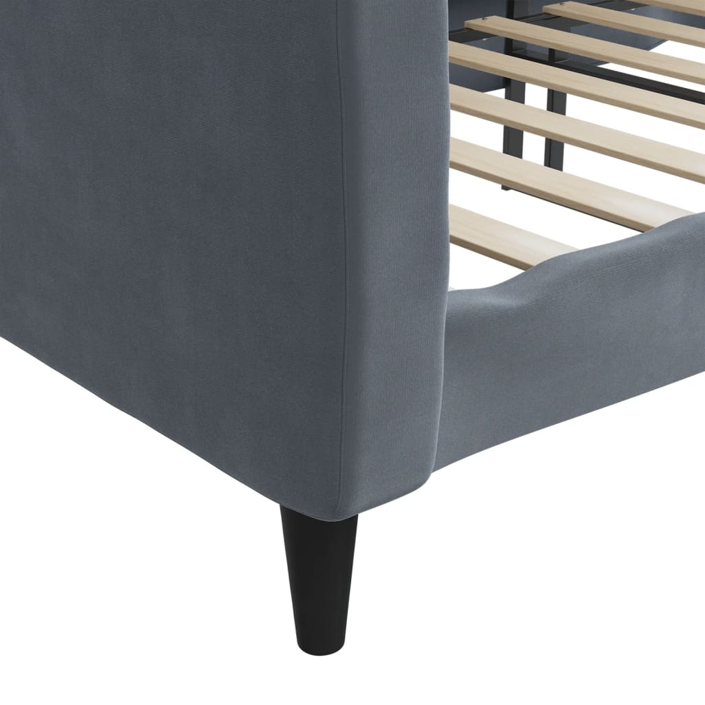 daybed 90x200 cm velour mørkegrå