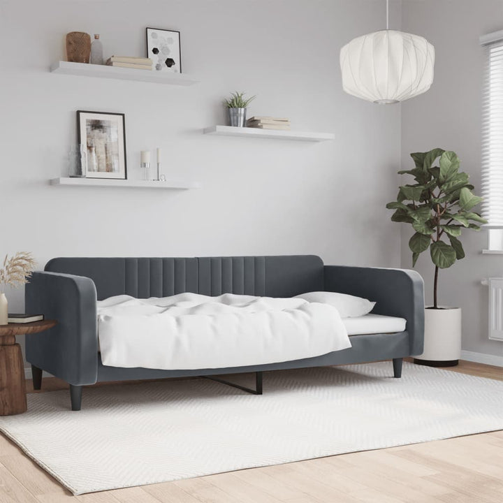 daybed 90x200 cm velour mørkegrå
