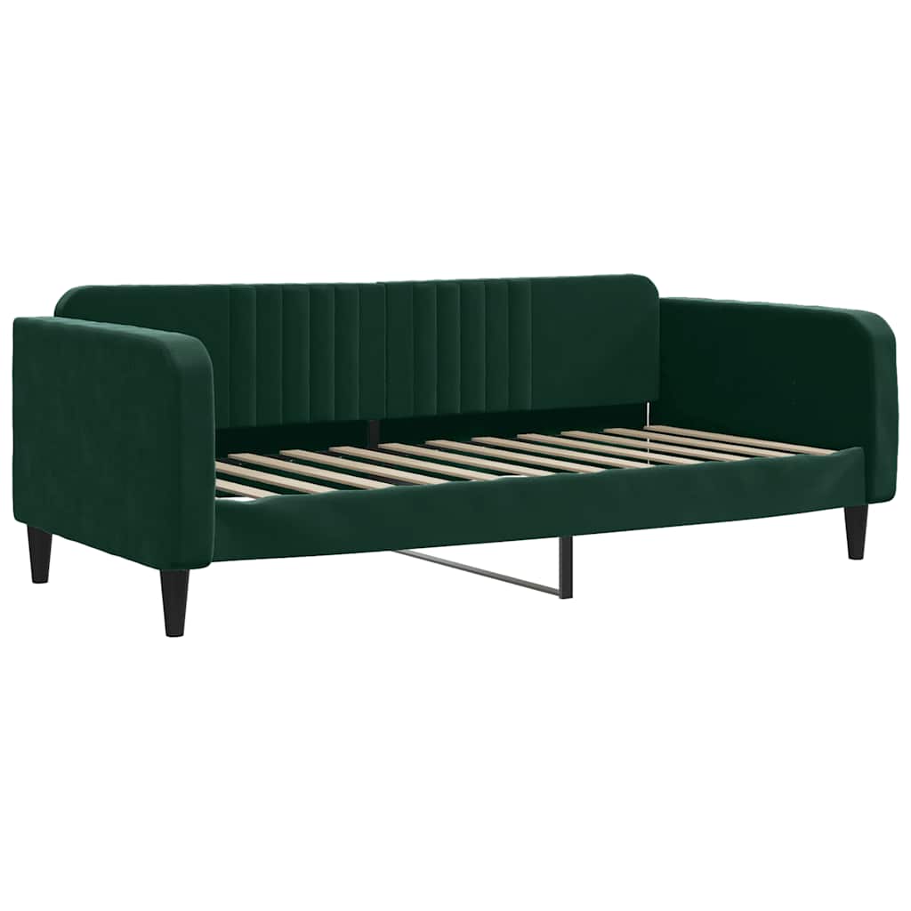 daybed 90x200 cm velour mørkegrøn
