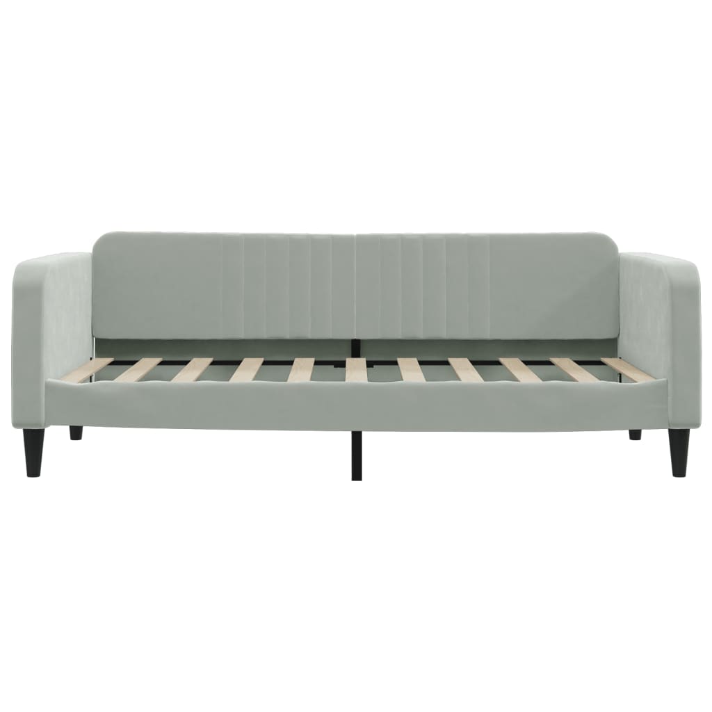 daybed 90x190 cm velour lysegrå
