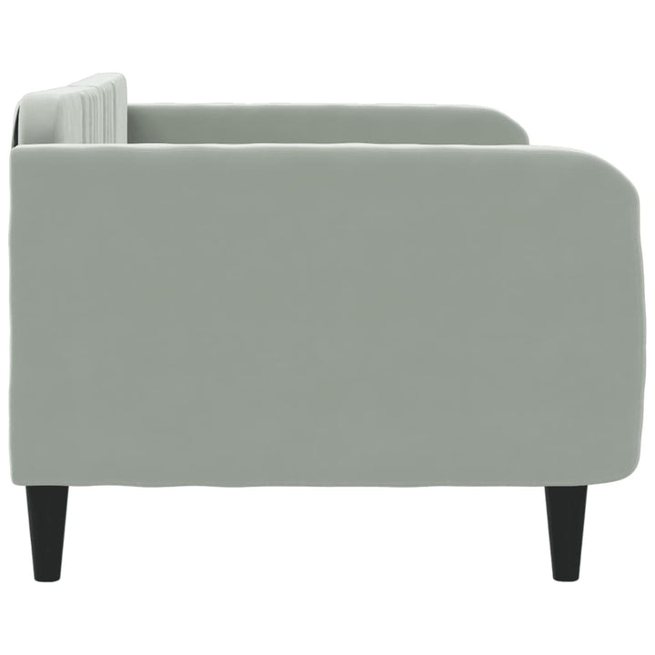 daybed 90x190 cm velour lysegrå