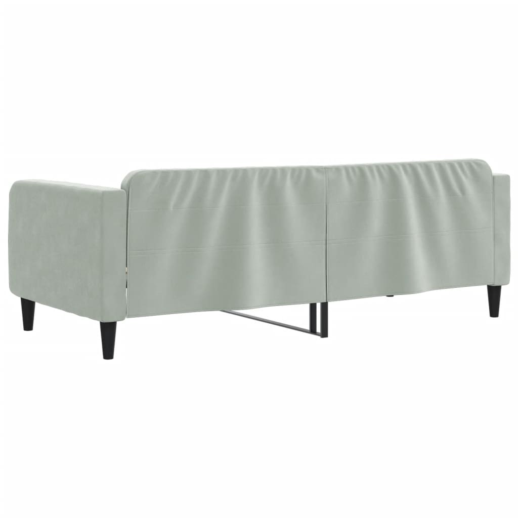 daybed 90x190 cm velour lysegrå
