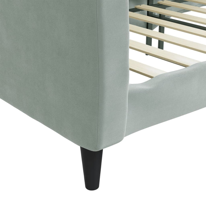 daybed 90x190 cm velour lysegrå