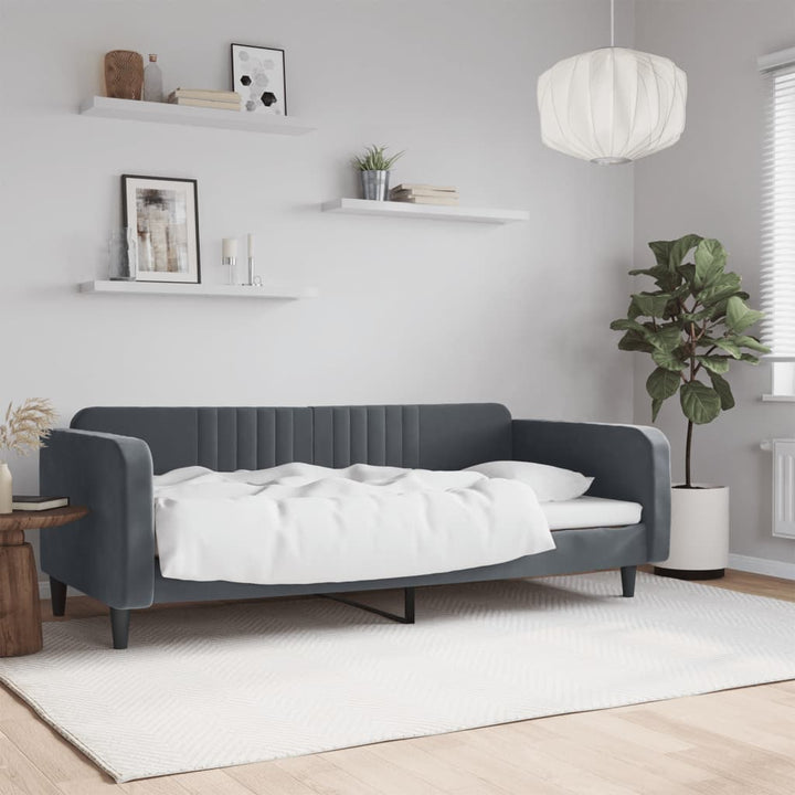 daybed 90x190 cm velour mørkegrå