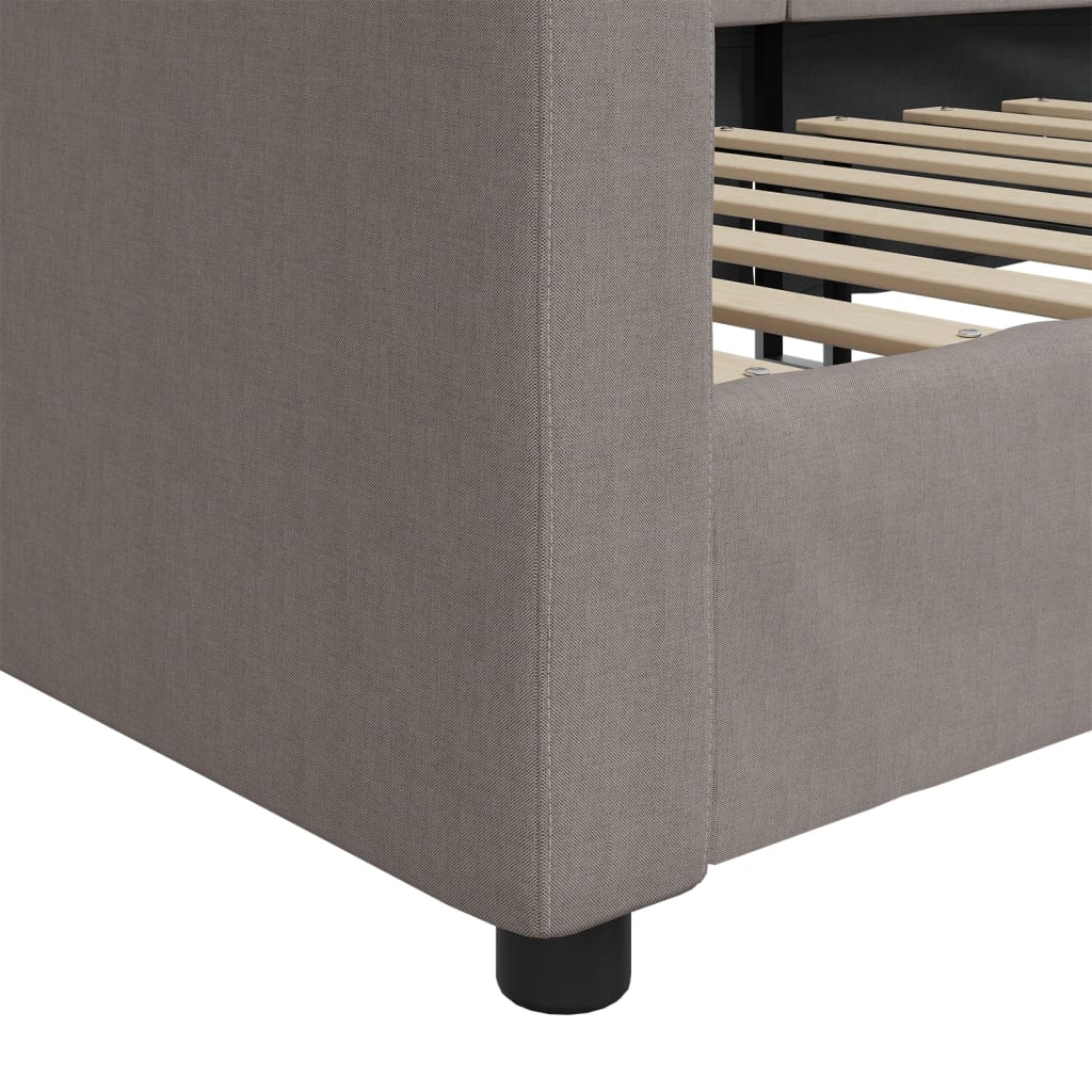 daybed 80x200 cm stof gråbrun
