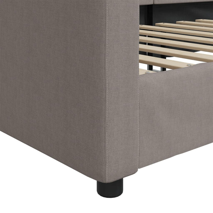 daybed 80x200 cm stof gråbrun
