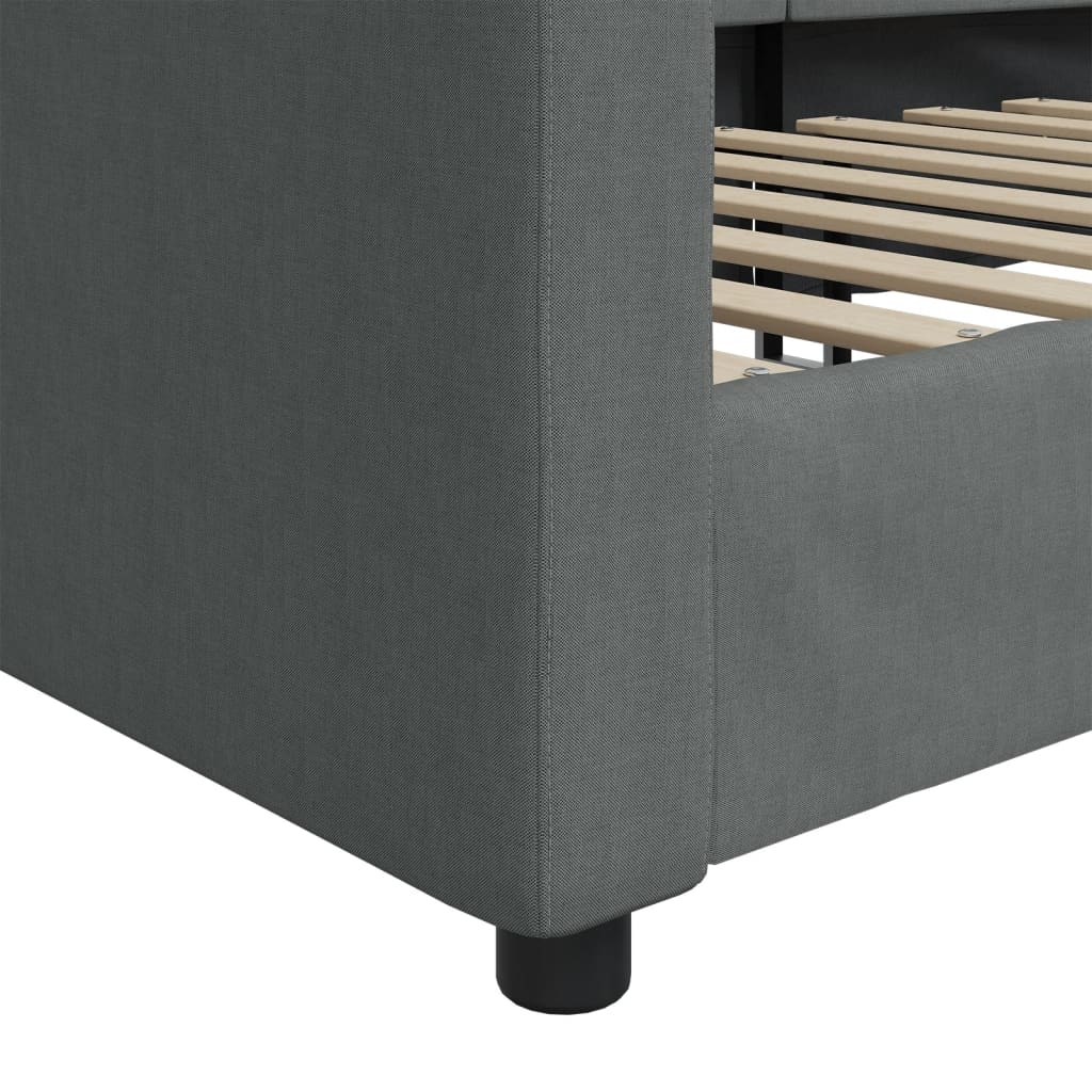 daybed 90x200 cm stof mørkegrå
