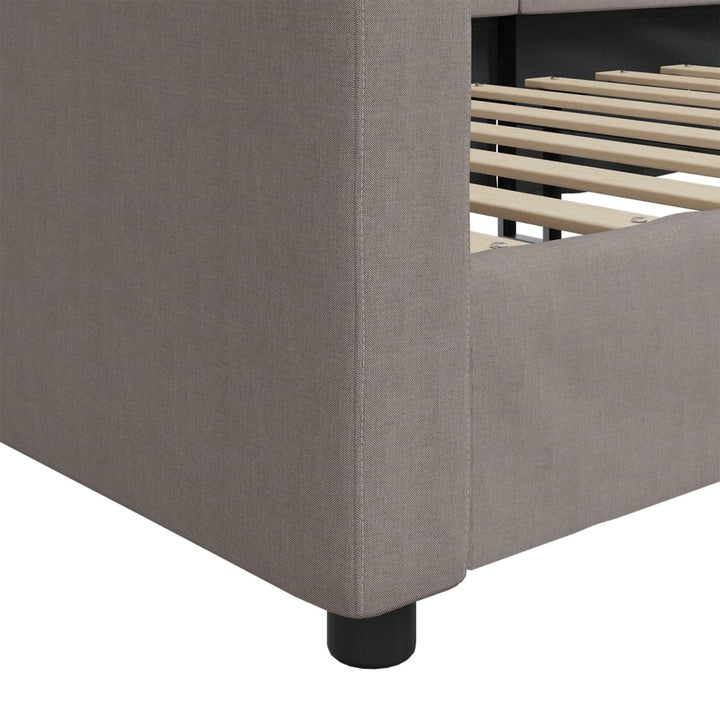 daybed 90x200 cm stof gråbrun