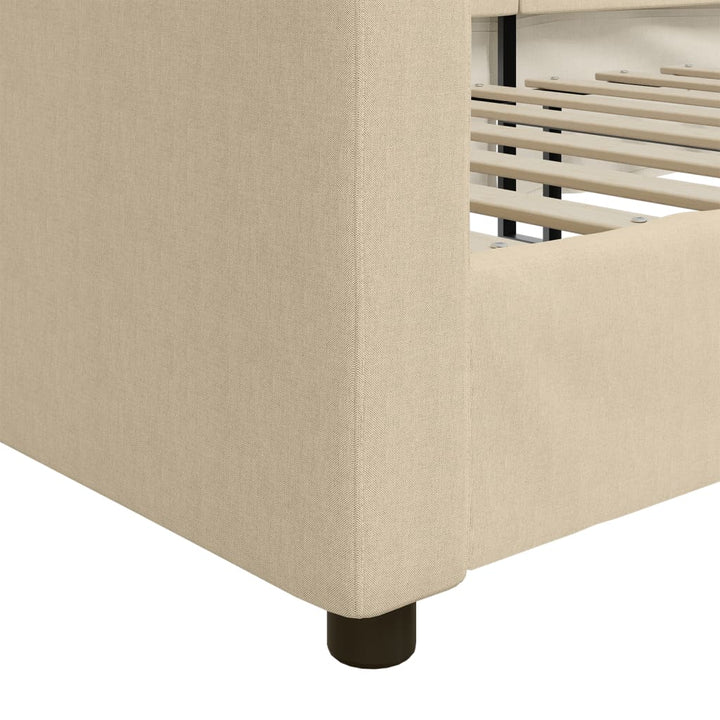 daybed 90x200 cm stof cremefarvet