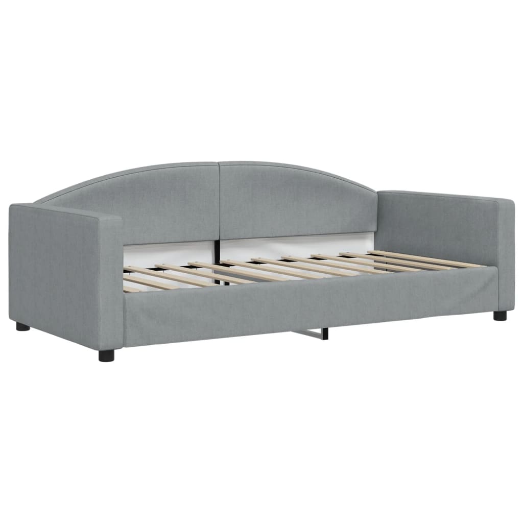 daybed 90x190 cm stof lysegrå