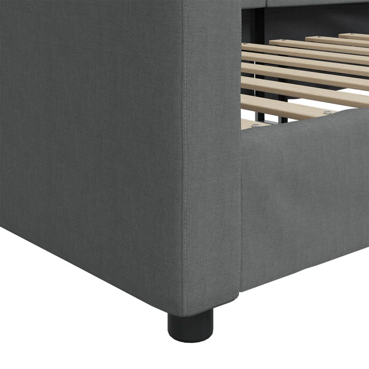daybed 90x190 cm stof mørkegrå