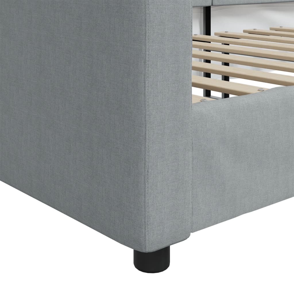 daybed 100x190 cm stof lysegrå