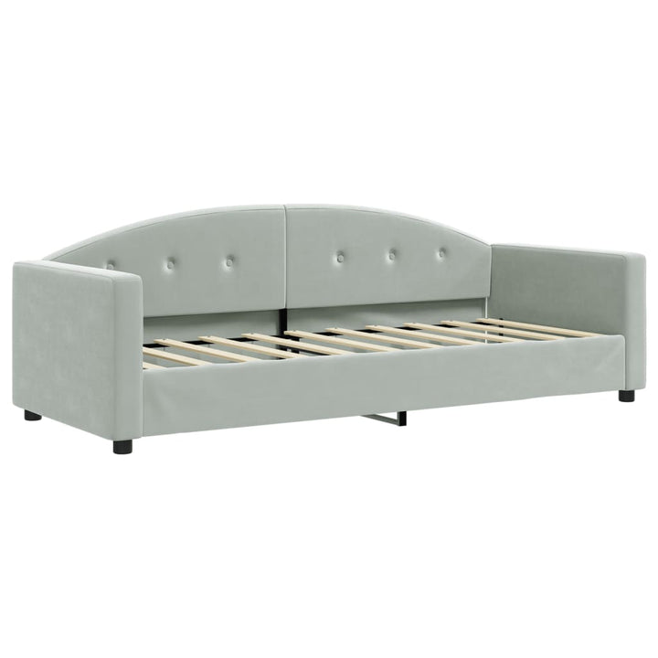 daybed 80x200 cm velour lysegrå