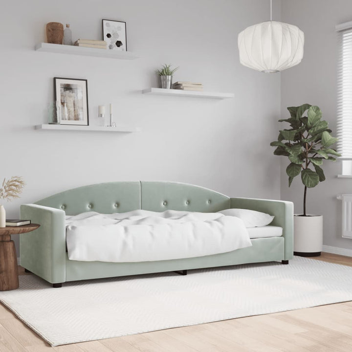 daybed 80x200 cm velour lysegrå