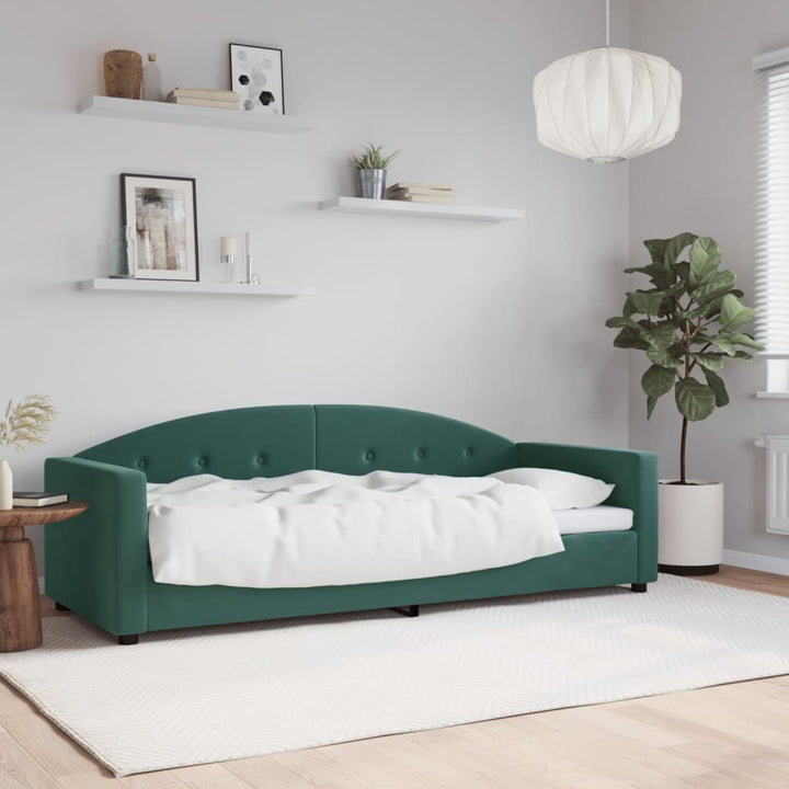 daybed 80x200 cm velour mørkegrøn
