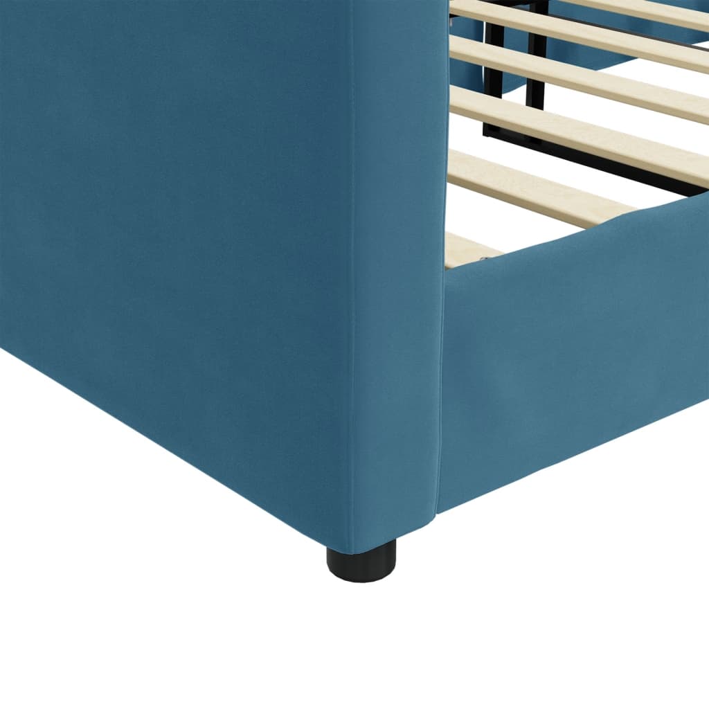 daybed 90x200 cm velour blå