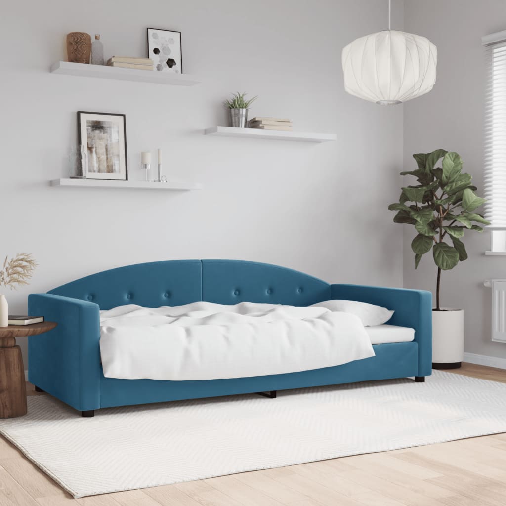 daybed 90x200 cm velour blå