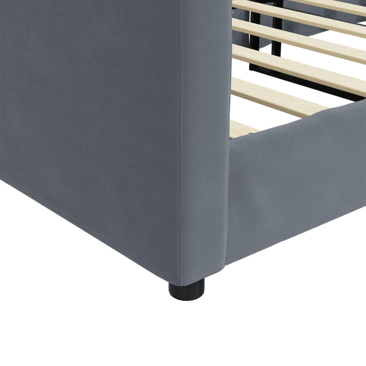 daybed 90x200 cm velour mørkegrå