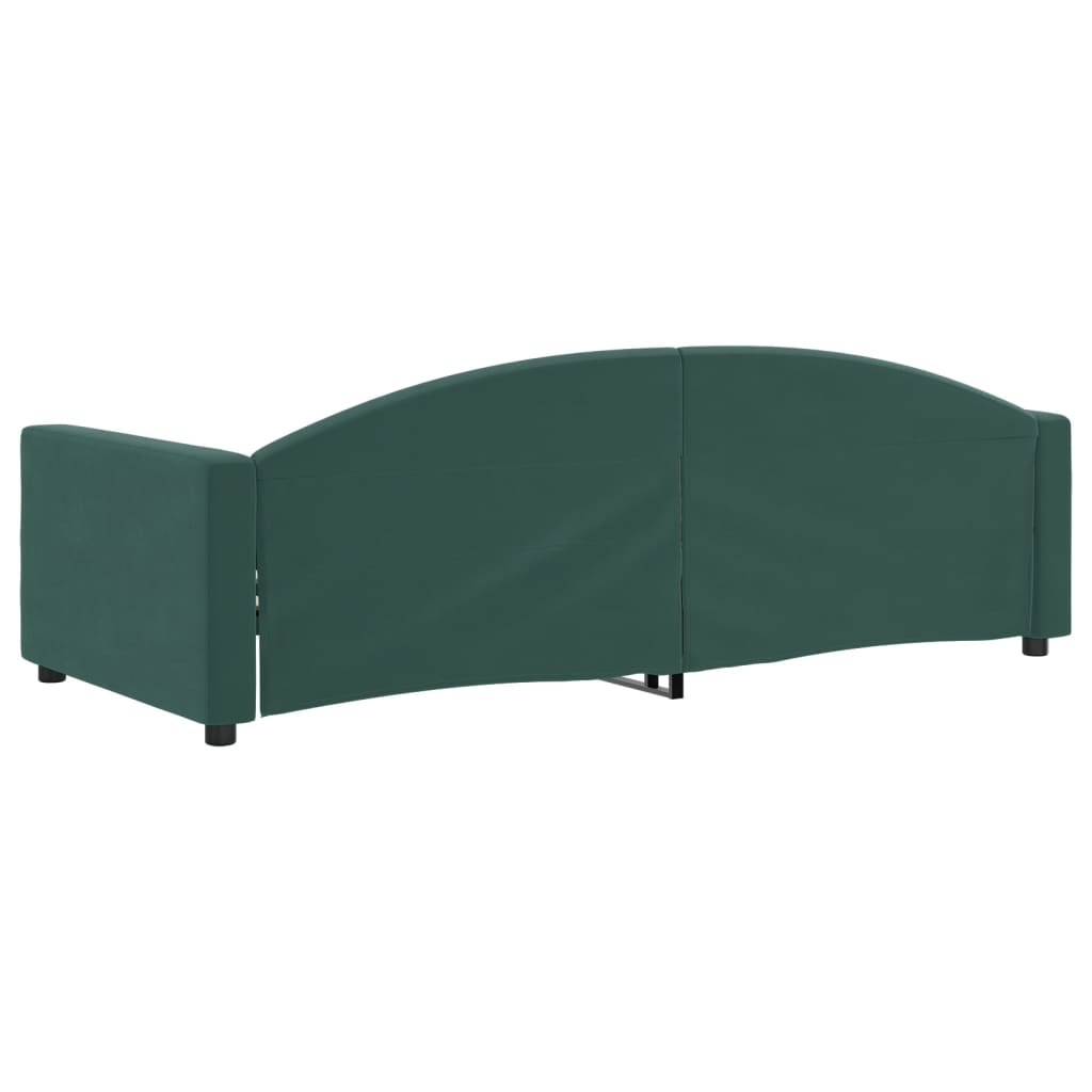 daybed 90x200 cm velour mørkegrøn