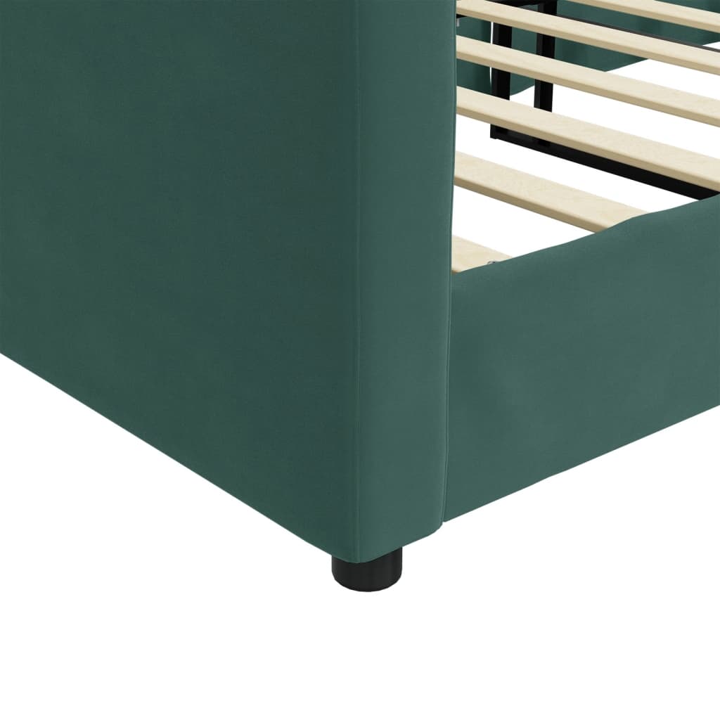 daybed 90x200 cm velour mørkegrøn