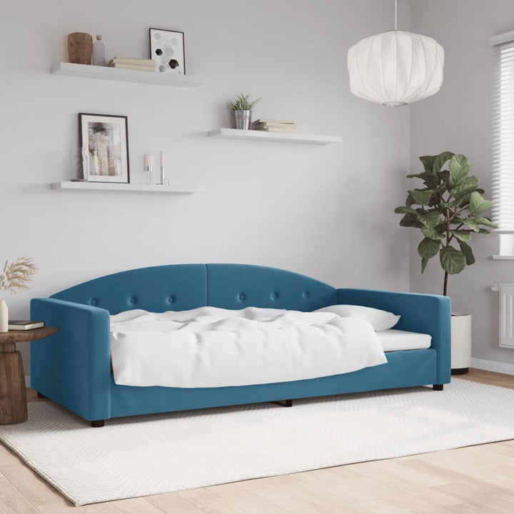 daybed 100x200 cm velour blå