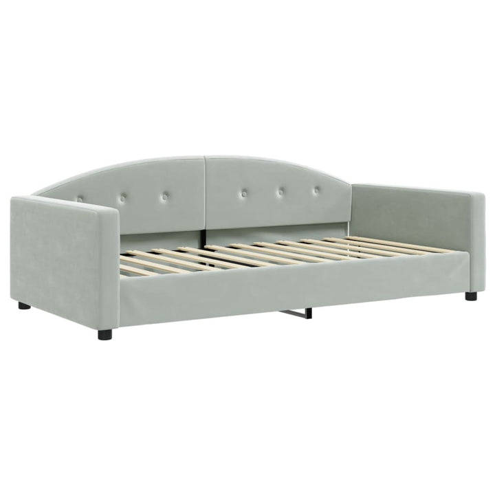 daybed 100x200 cm velour lysegrå