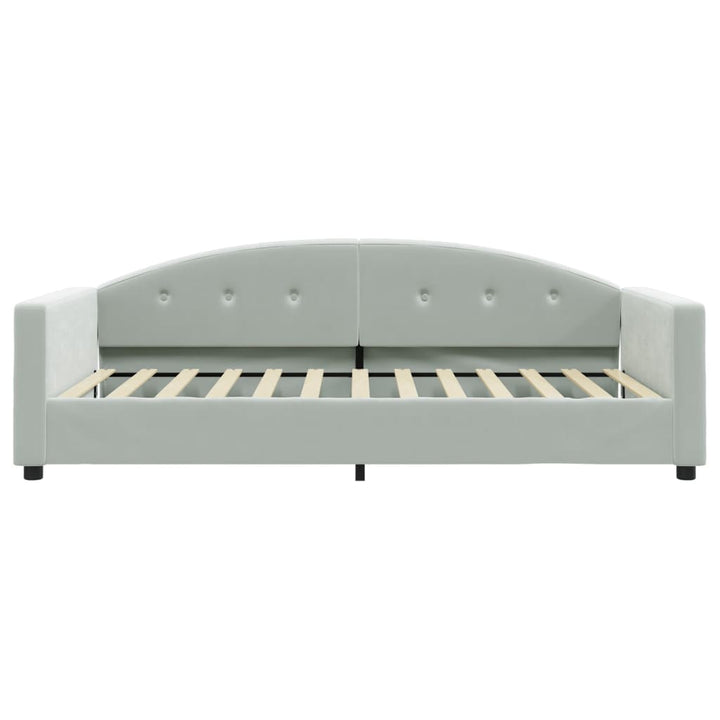 daybed 100x200 cm velour lysegrå