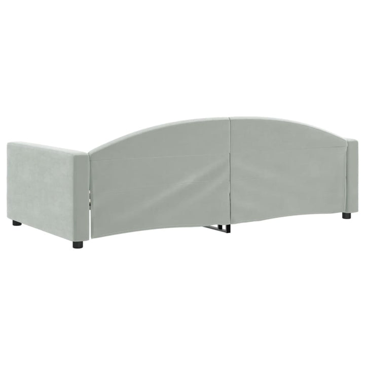 daybed 100x200 cm velour lysegrå