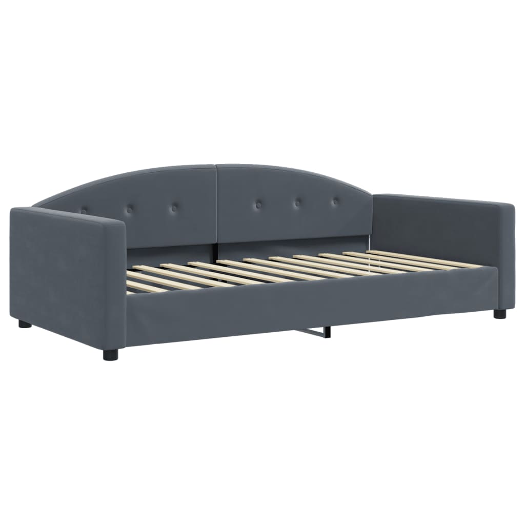 daybed 100x200 cm velour mørkegrå