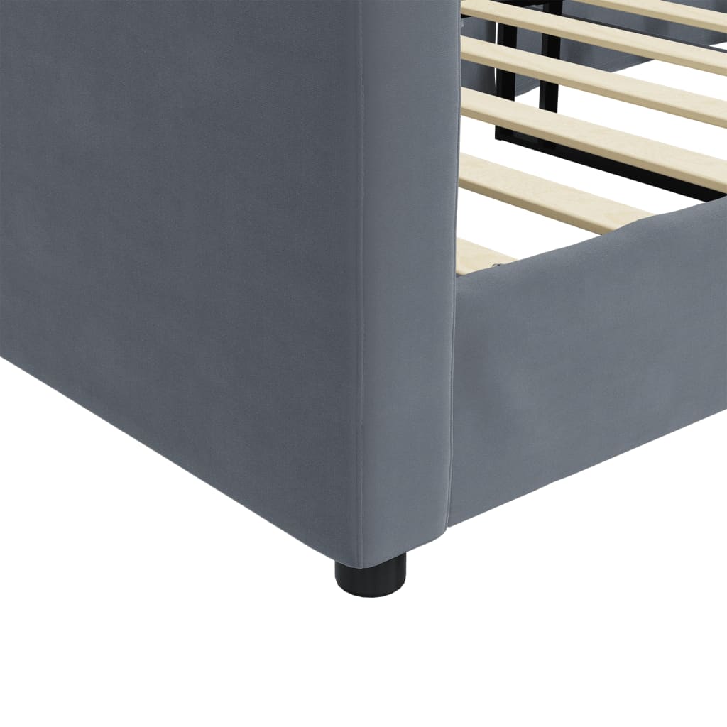 daybed 100x200 cm velour mørkegrå
