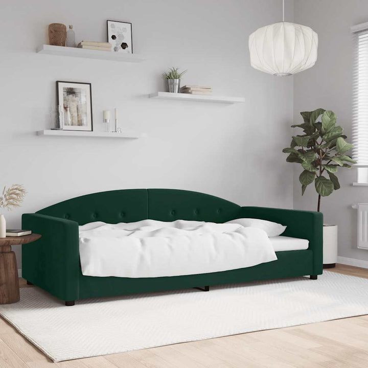 daybed 100x200 cm velour mørkegrøn