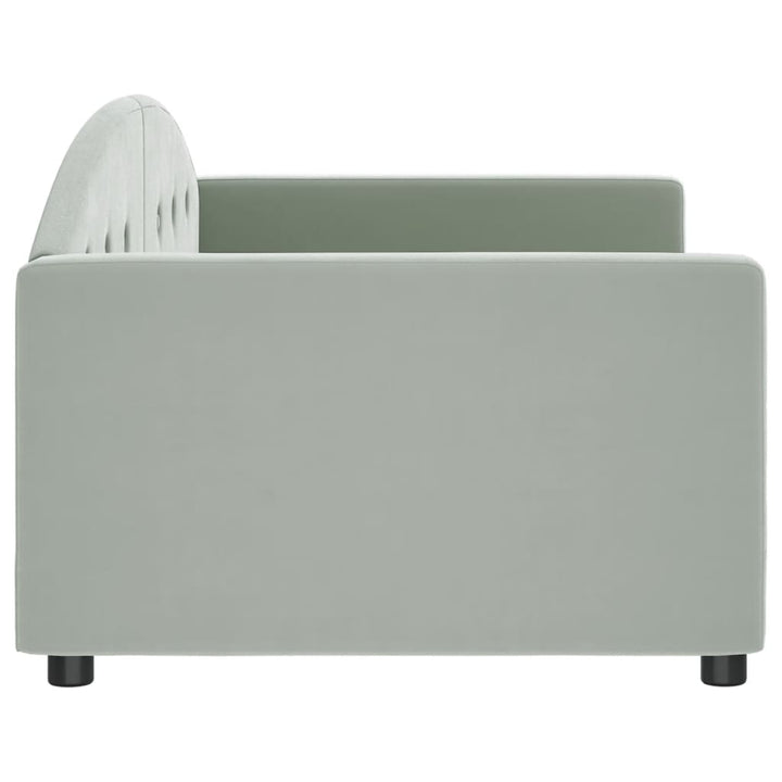 daybed 90x190 cm velour lysegrå